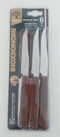 Blister 6 Coltelli Bistecca Texture Wood Mogano