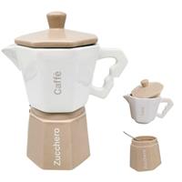 Bis Barattoli Caffettiera Tortora/Bianco
