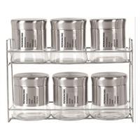 Set 6 Pz P/Spezie Con Stand In Acciaio