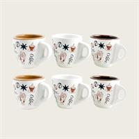 6 Tazze Caffe' Decorate