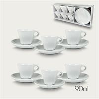 6 Tazze C/Piatto 90Ml