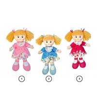 Bambola Pezza 30 Cm Vestito Fiori+Grembiulino