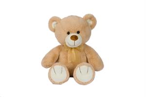 Orso L 50 Cm Beige E Marrone Con Fiocco