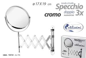 Specchio Con Molla 2 Facce 17*19 Cm