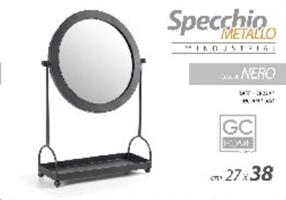 Specchio Tondo Nero 26,5*38 Cm