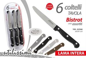 6 Coltelli Pp As Lama 10 Cm