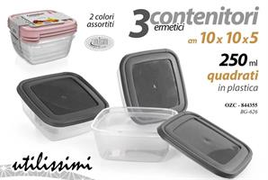 3 Contenitori Quadrati 250 Ml