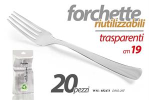 20 Forchette Riutilizzabili 19 Cm