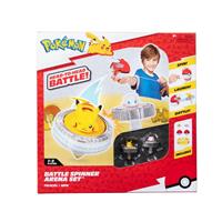 Pokemon Arena di combattimento con trottola e due personaggi