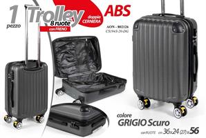 Trolley Abs Grigio Scuro 50 Cm