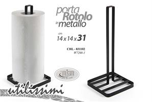 Porta Rotolo Nero 14*14*2,5 Cm