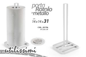 Porta Rotolo Ferro Bianco 14*14*2,5 Cm