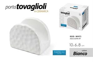 Porta Tovaglioli Ceramica Bianco 10*6*8 Cm