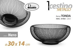 Cestino Ferro Nero 30*14 Cm