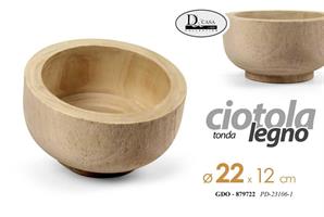 Ciotola Tonda Legno 22*12 Cm