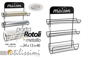 Porta Rotolo A 3 Metallo 34*13*46 Cm