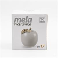 Decorazione Mela Ceramica Matt Bianca 17 Cm