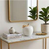 Decorazione Mela Ceramica Matt Bianca 17 Cm