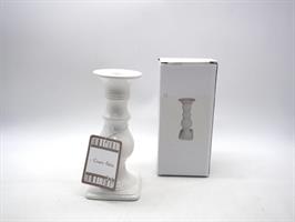 Candelabro Bianco Ceramica I Mis. H.18/D.8Cm.
