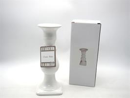 Candelabro Bianco Ceramica Ii Mis. H. 24,5/D.9,5Cm.