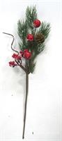 Rametto Aghi Pino C/Bacche Rosse H.35X13Cm.