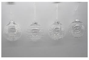 Palla Plastica Trasparente Glitterata 4Ass.Ti Diam.10Cm. Ii Mis.