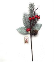 Rametto Aghi Pino C/Bacche Rosse    28X13Cm.