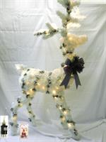 Renna In Tinsel H.120X20X60 Cm. C/80 Luci Led C/Coccarda - C/Spina