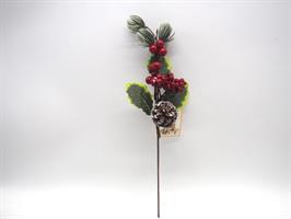Pick C/Bacche C/Foglie C/Pigna H.35 Cm.