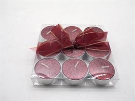 Set 9 Lumini Glitterati Diam.3.5Cm.  Rosso