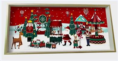 Vassoio Mdf C/Bordo Oro 37X16X4Cm Dis.Circus