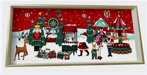Vassoio Mdf C/Bordo Oro 37X16X4Cm Dis.Circus