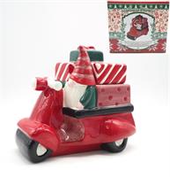 Biscottiera Babbo C/Vespa/Pacchi H.21X23.3X16.5Cm. Ceramica