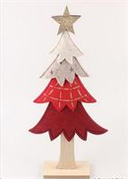 Albero Natale Panno Rosso H.41X20X5Cm