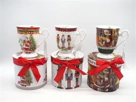 Tazza H.11,2X11,5Xd.9Cm. Disegno Natale Ass.Ti
