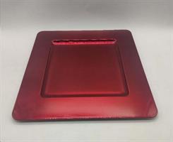 Piatto Plastica Quadrato 33Cm. Rosso
