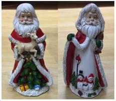 Babbo Natale In Resina Con Luce Led H.19/18,5X9,2/8,2X10,6/11,4