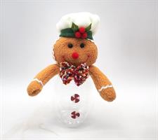 Barattolo Plastica Pupazzo Di Zenzero Natale Decorativo 24Cm