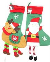 Calza Natale C/Decorazione H.58Cm. 2 Ass.Ti