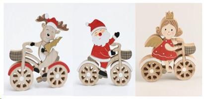 Decorazione In Legno C/Bicicletta H.18X17X5Cm. - 3 Ass.Ti