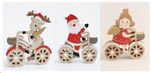 Decorazione In Legno C/Bicicletta H.18X17X5Cm. - 3 Ass.Ti