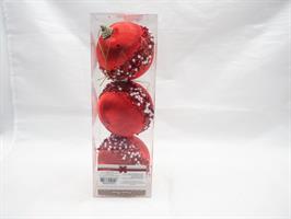 Set3 / Palle Da Appendere - D.8Cm. Rosso In Pvc Box