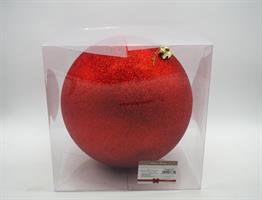 Sfera Diam.25Cm. Rosso Con Brillantini