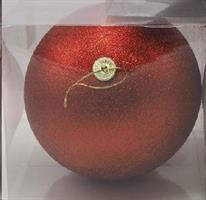 Sfera Diam.20Cm. Rosso Con Brillantini