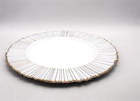 Piatto Plastica Diam. 33Cm. Bianco/Oro