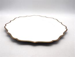 Piatto Plastica Diam. 33Cm. Bianco/Oro