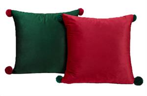 Cuscino 45X45Cm Velluto C/Pom Pom 450 Gr- Colori Ass.Ti