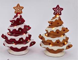 Albero Natale In Poliresina C/Luce - 2 Colori - 16.5X10X4.6Cm