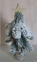 Albero Natale C/Neve Pigne-Bacche - H37Cm Base Legno