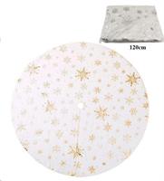 Coprialbero Diam.120Cm. Peloso Bianco Dis. Fiocchi Neve Oro